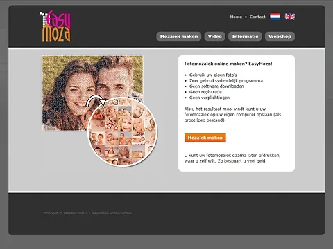 2010年のEasyMozaウェブサイト