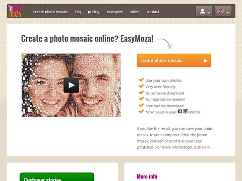 2016年のEasyMozaウェブサイト
